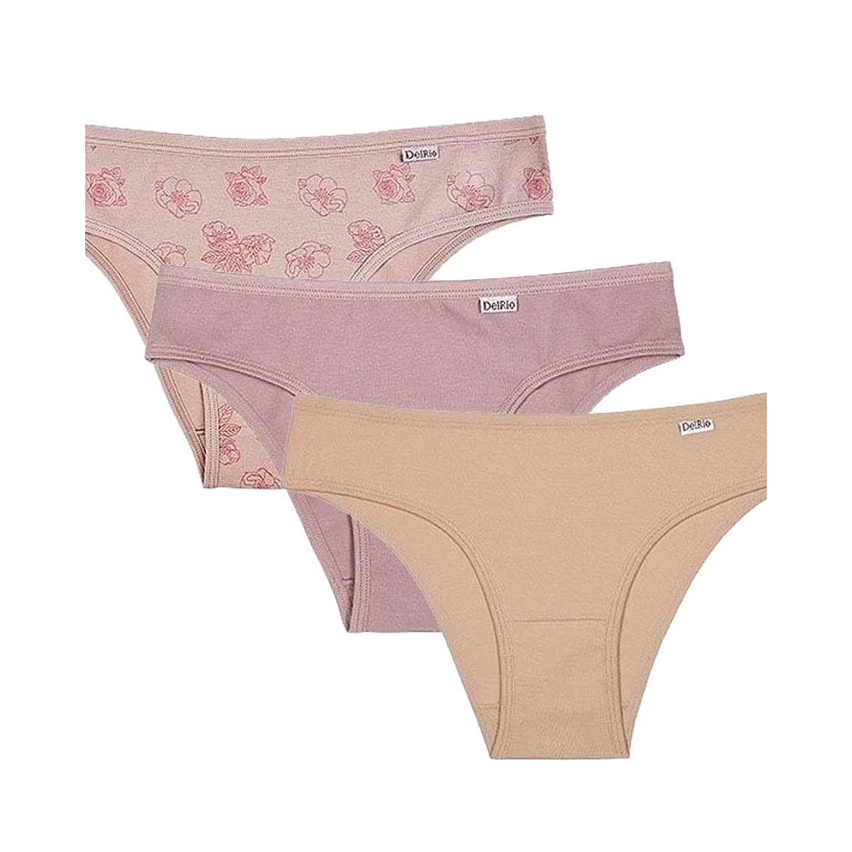 Kit Delrio 3 Calcinhas Em Cotton V51364 Rose/Make/Mousse Kit Delrio 3 Calcinhas Em Cotton V51364 Rose/Make/Mousse