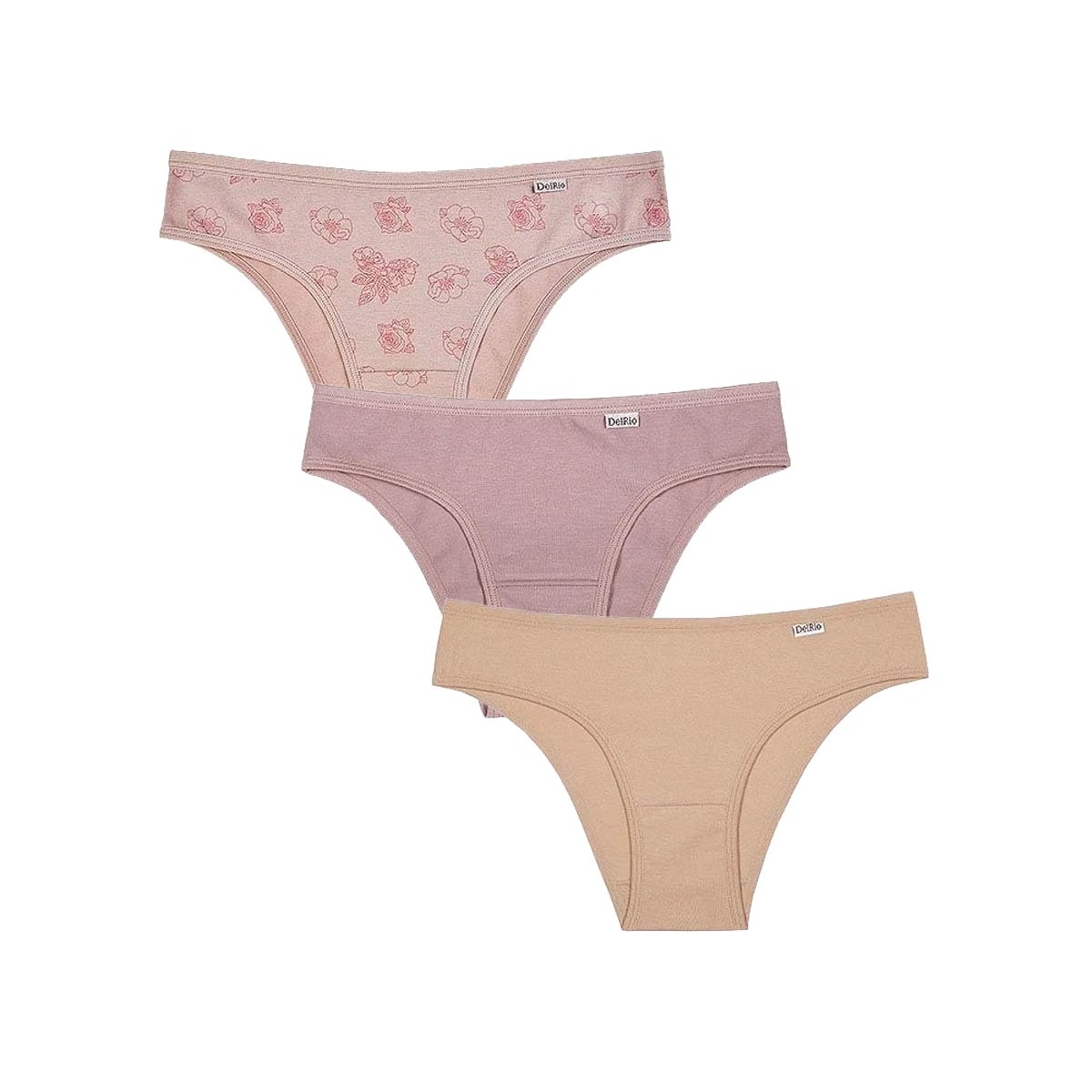 Kit Delrio 3 Calcinhas Em Cotton V51364 Rose/Make/Mousse Kit Delrio 3 Calcinhas Em Cotton V51364 Rose/Make/Mousse