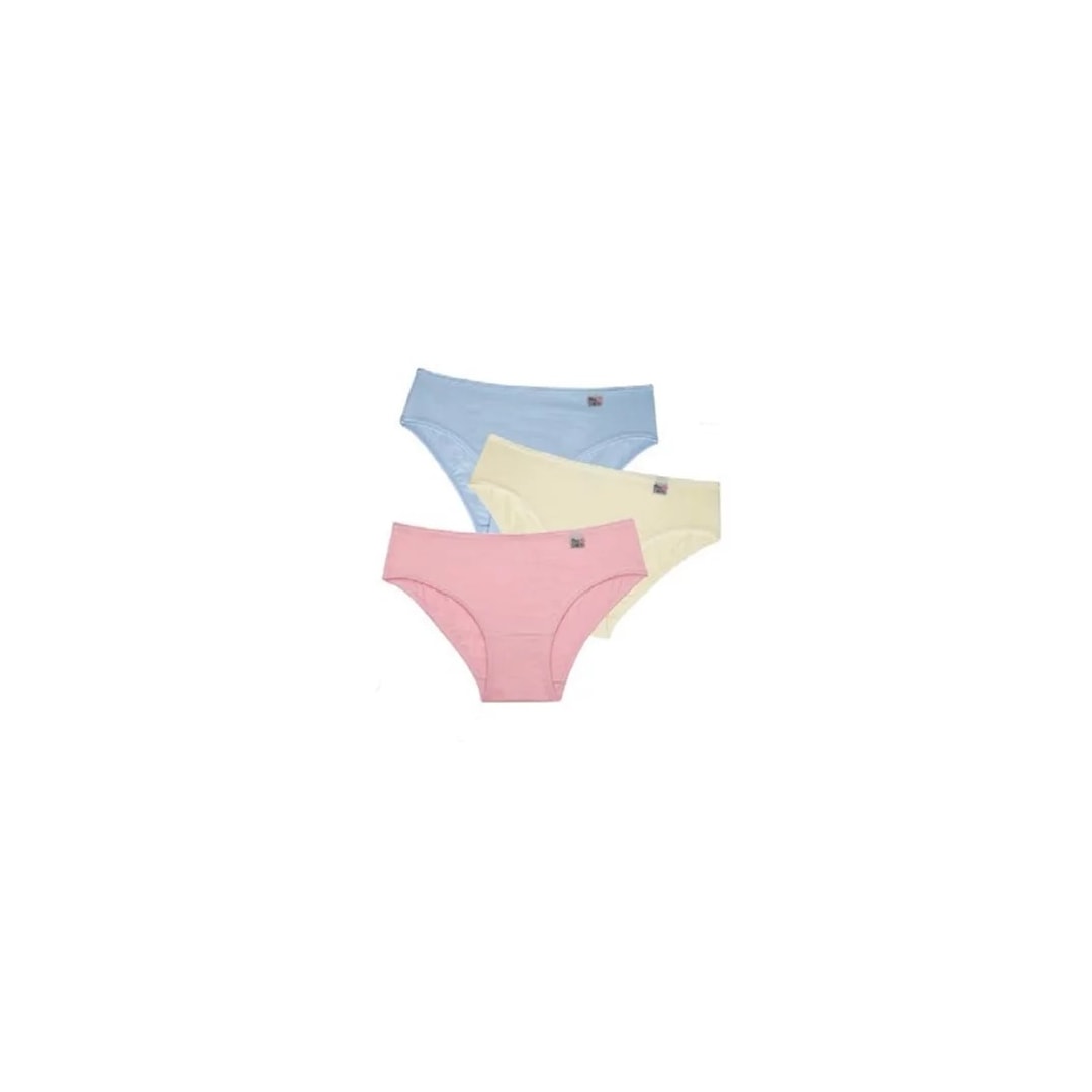 Kit Delrio 3 Calcinhas Infantil V51354 Azul/Creme/Rosa Kit Delrio 3 Calcinhas Infantil V51354 Azul/Creme/Rosa