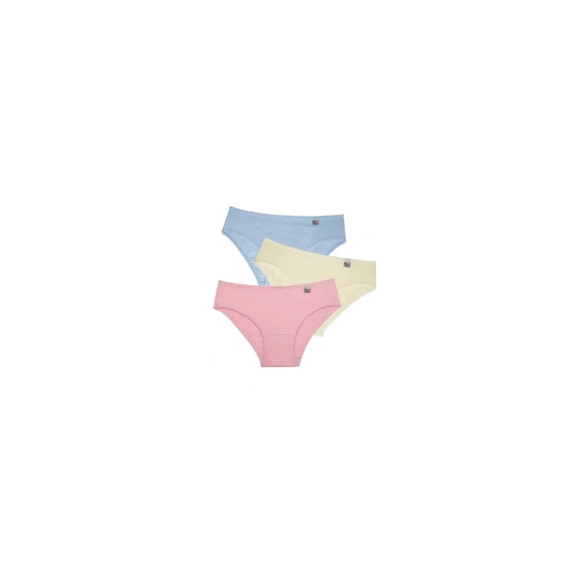 Kit Delrio 3 Calcinhas Infantil V51354 Azul/Creme/Rosa