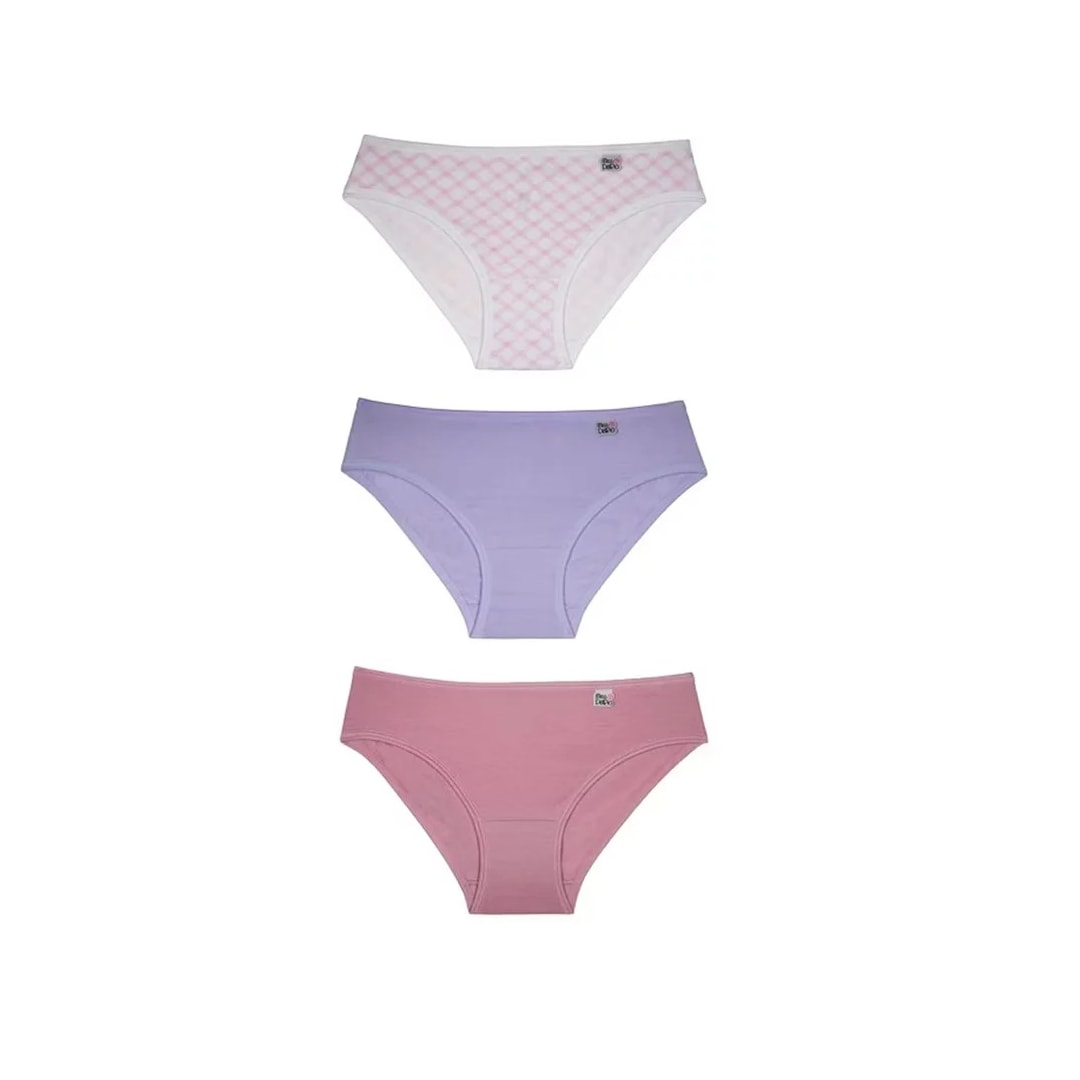 Kit Delrio 3 Calcinhas Infantil V51354 Branco Xadrez Alicia Kit Delrio 3 Calcinhas Infantil V51354 Branco Xadrez Alicia