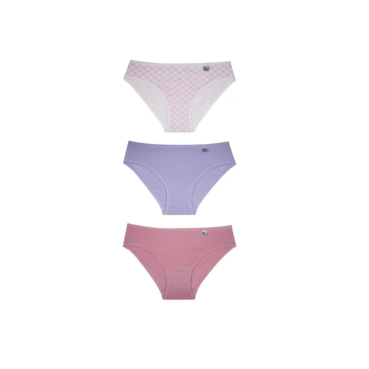 Kit Delrio 3 Calcinhas Infantil V51354 Branco Xadrez Alicia Kit Delrio 3 Calcinhas Infantil V51354 Branco Xadrez Alicia