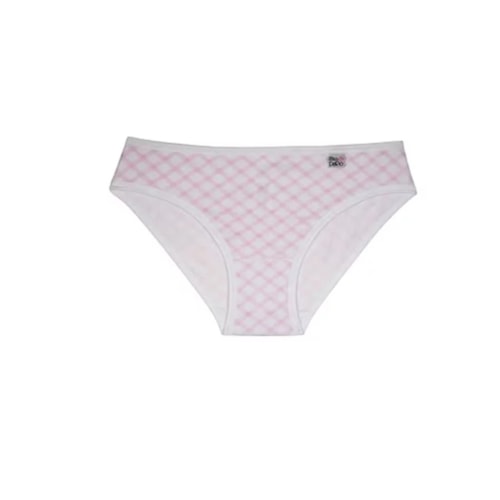 Detalhe - Kit Delrio 3 Calcinhas Infantil V51354 Branco Xadrez Alicia