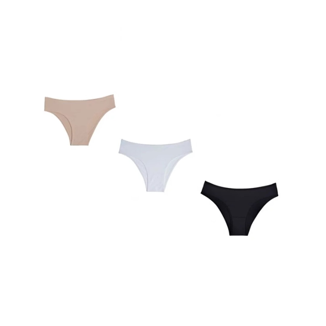 Kit Delrio 3 Calcinhas V51806 Mousse/Branco/Preto Kit Delrio 3 Calcinhas V51806 Mousse/Branco/Preto