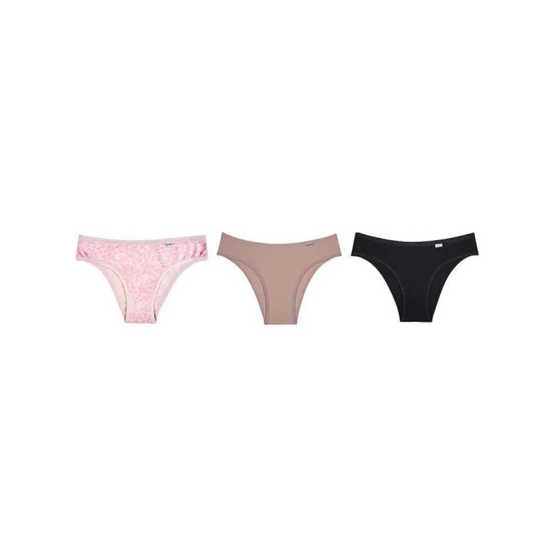 Kit Delrio Calcinha Em Cotton V51364 Areia/Pele Onça/Preto Kit Delrio Calcinha Em Cotton V51364 Areia/Pele Onça/Preto