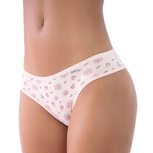 Detalhe - Kit Delrio Calcinha Em Cotton V51364 Pele/Quartzo/Preto