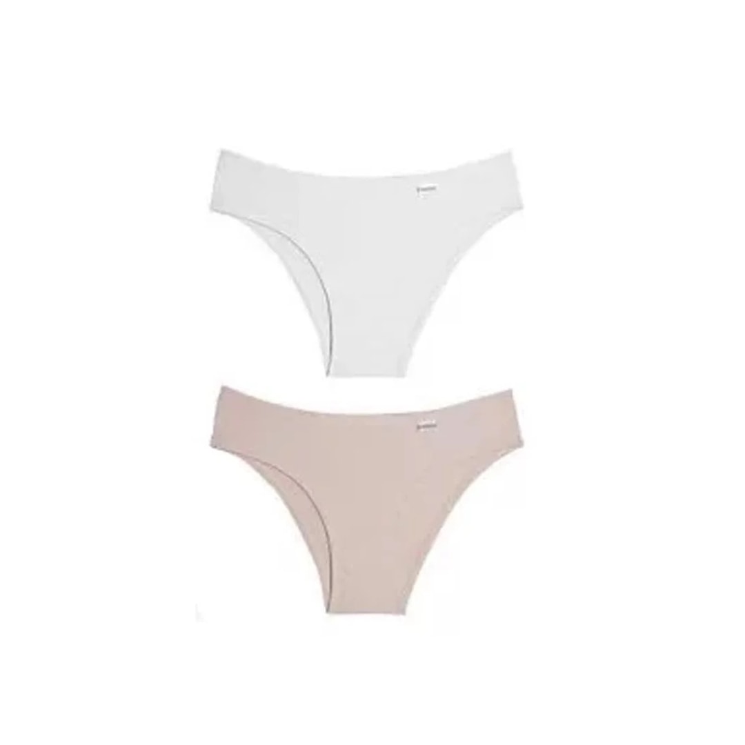 Kit Delrio Duo Calcinha Em Sensitive V51169 Areia/Branco