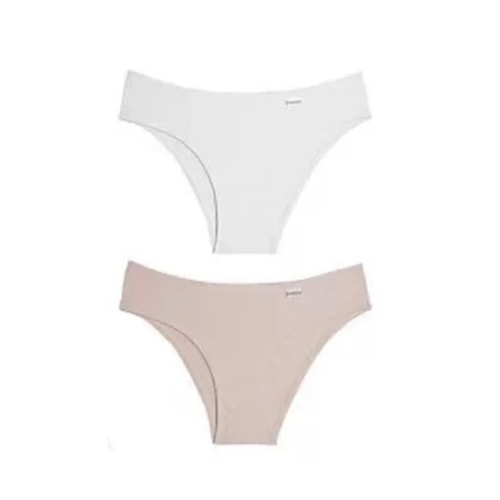 Detalhe - Kit Delrio Duo Calcinha Em Sensitive V51169 Areia/Branco