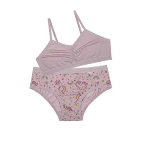 Detalhe - Kit Delrio Sutiã/calcinha Infantil V49882 Mousse