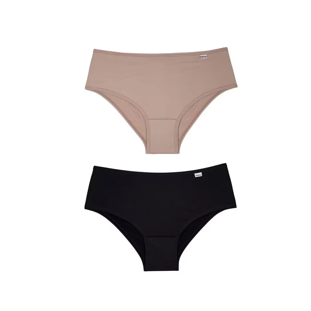 Kit Duo Delrio Calcinha Em Microfibra 50509 Mousse/Preto Kit Duo Delrio Calcinha Em Microfibra 50509 Mousse/Preto