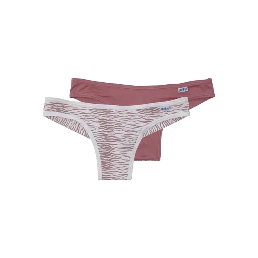 Kit Duo Delrio Tanga Fio V57870 Nature Zebra/Romance Kit Duo Delrio Tanga Fio V57870 Nature Zebra/Romance
