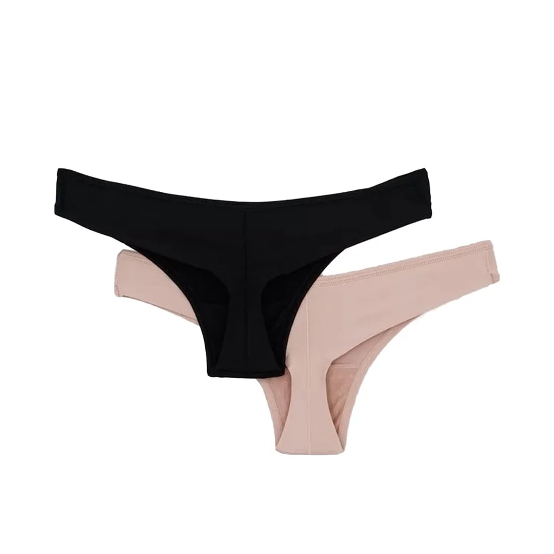 Kit Duo Delrio Tanga Fio V57870 Preto/Bege Kit Duo Delrio Tanga Fio V57870 Preto/Bege