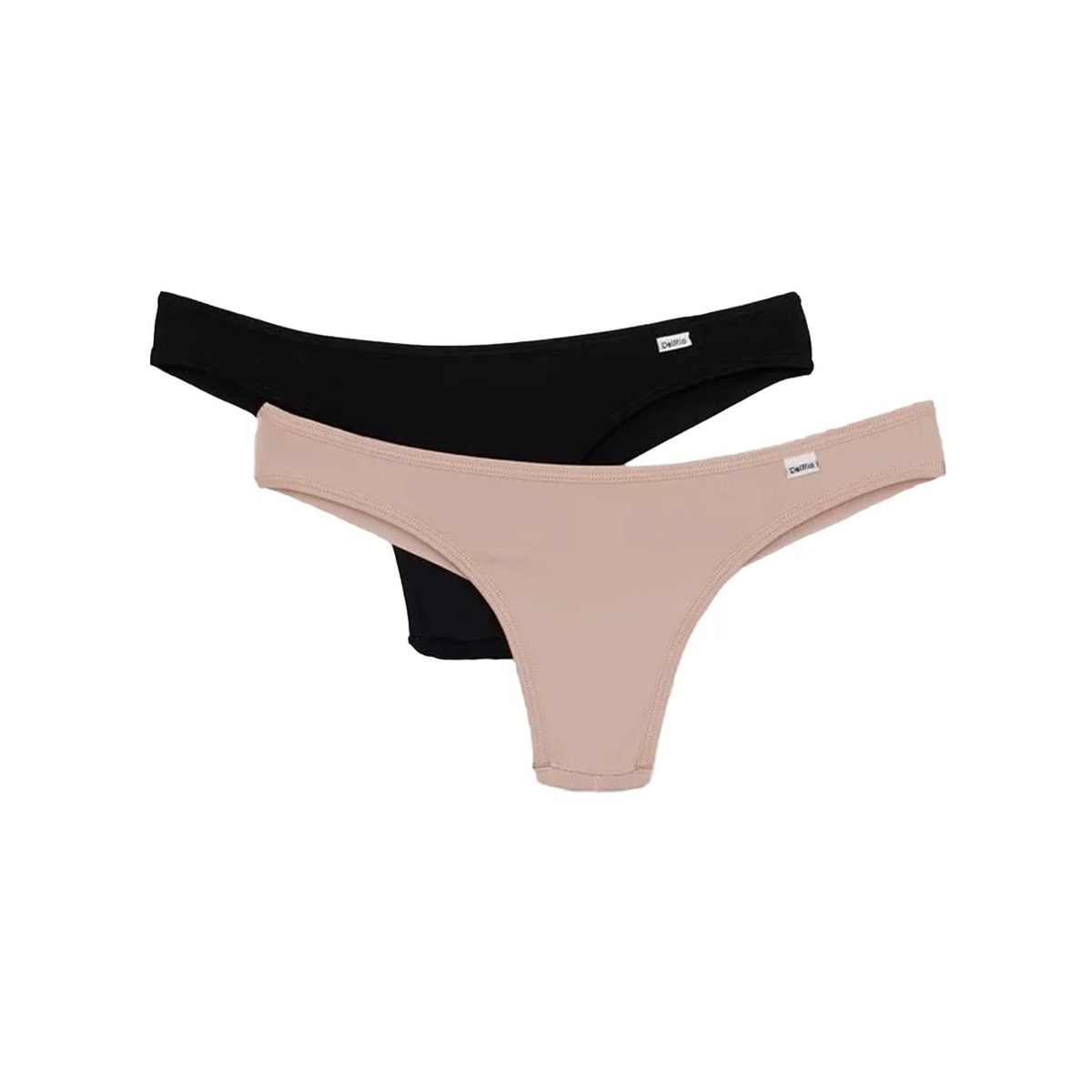 Kit Duo Delrio Tanga Fio V57870 Preto/Bege Kit Duo Delrio Tanga Fio V57870 Preto/Bege
