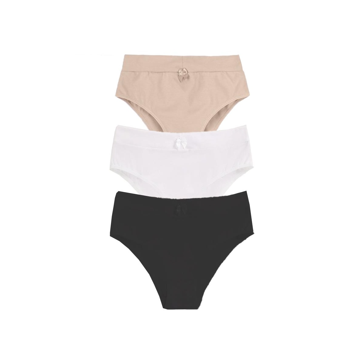 Kit Hering 3 Calcinhas Cintura Alta 777R Preto/Bco/Bege 1Nof Kit Hering 3 Calcinhas Cintura Alta 777R Preto/Bco/Bege 1Nof