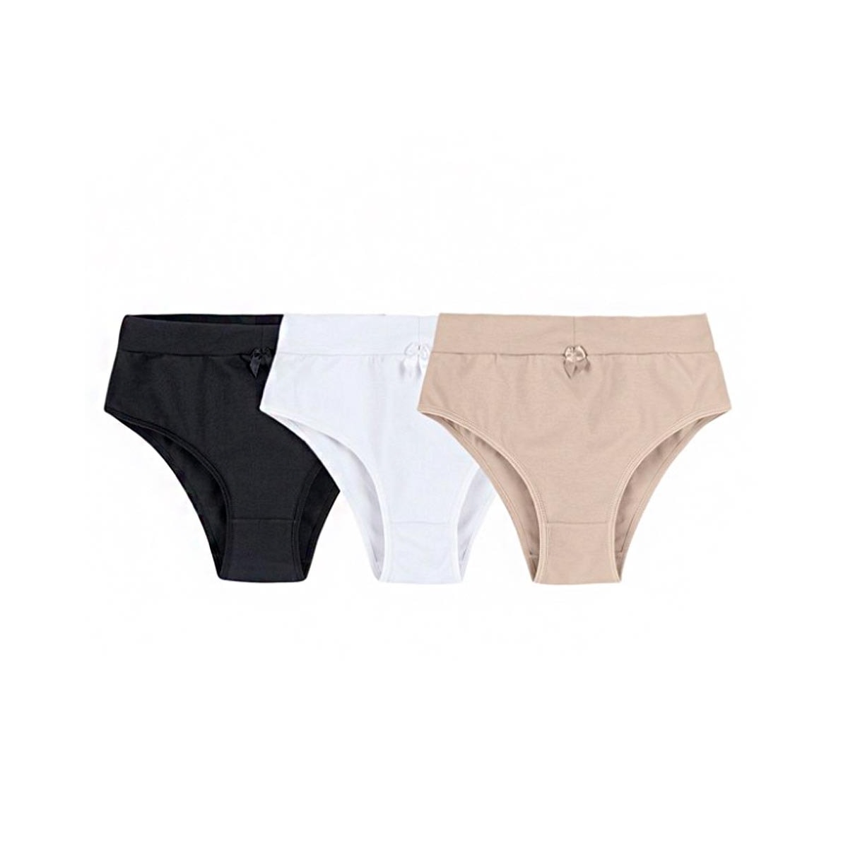 Kit Hering 3 Calcinhas Cintura Alta 777R Preto/Bco/Bege 1Nof Kit Hering 3 Calcinhas Cintura Alta 777R Preto/Bco/Bege 1Nof