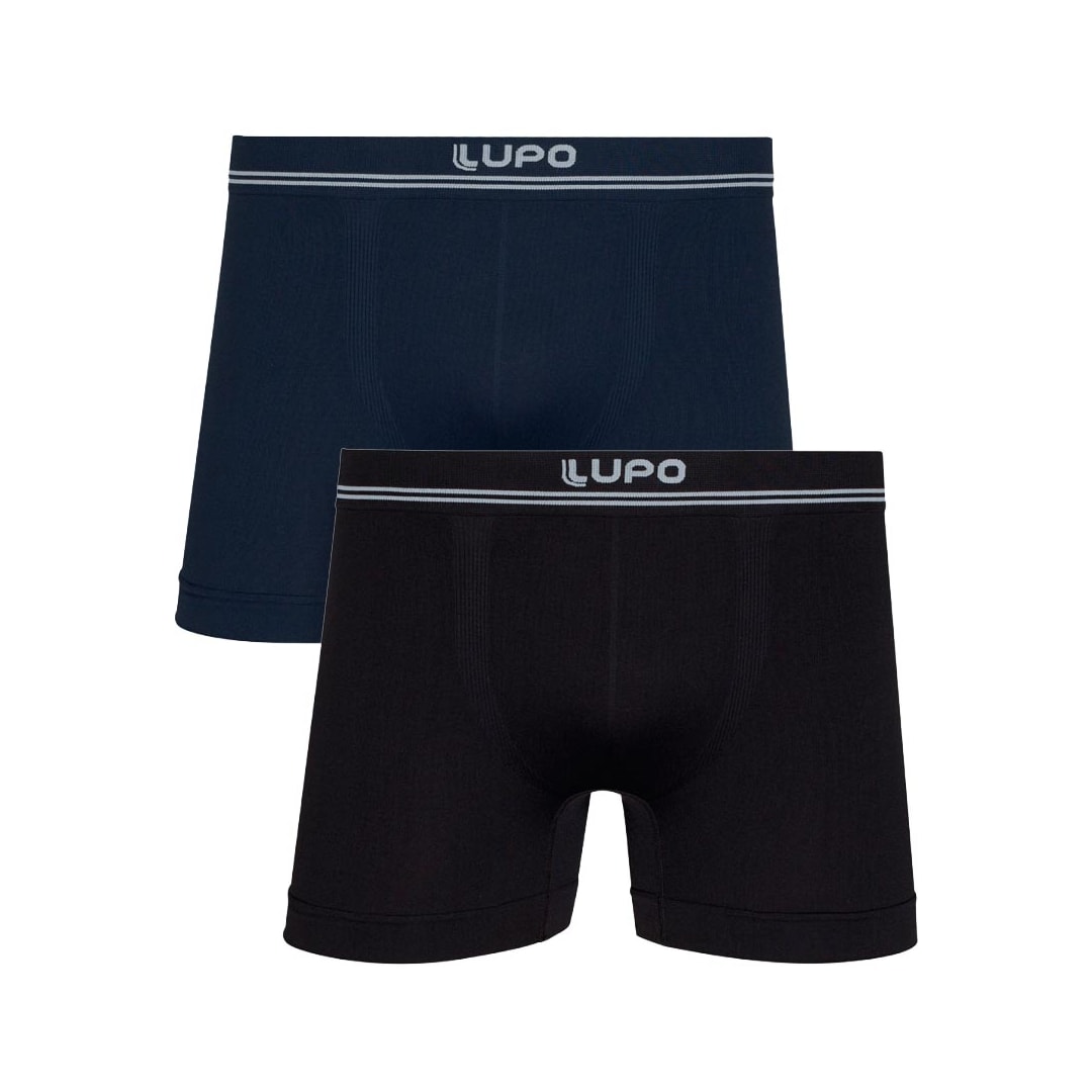 Kit Lupo 2 Cuecas Boxer 00436 Azul Marinho