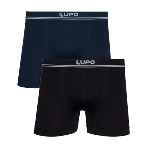 Kit Lupo 2 Cuecas Boxer 00436 Azul Marinho