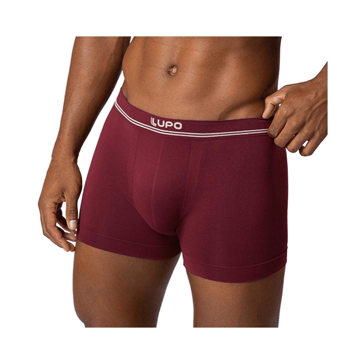 Kit Lupo 2 Cuecas Boxer 00436 Bordo/Preto Kit Lupo 2 Cuecas Boxer 00436 Bordo/Preto