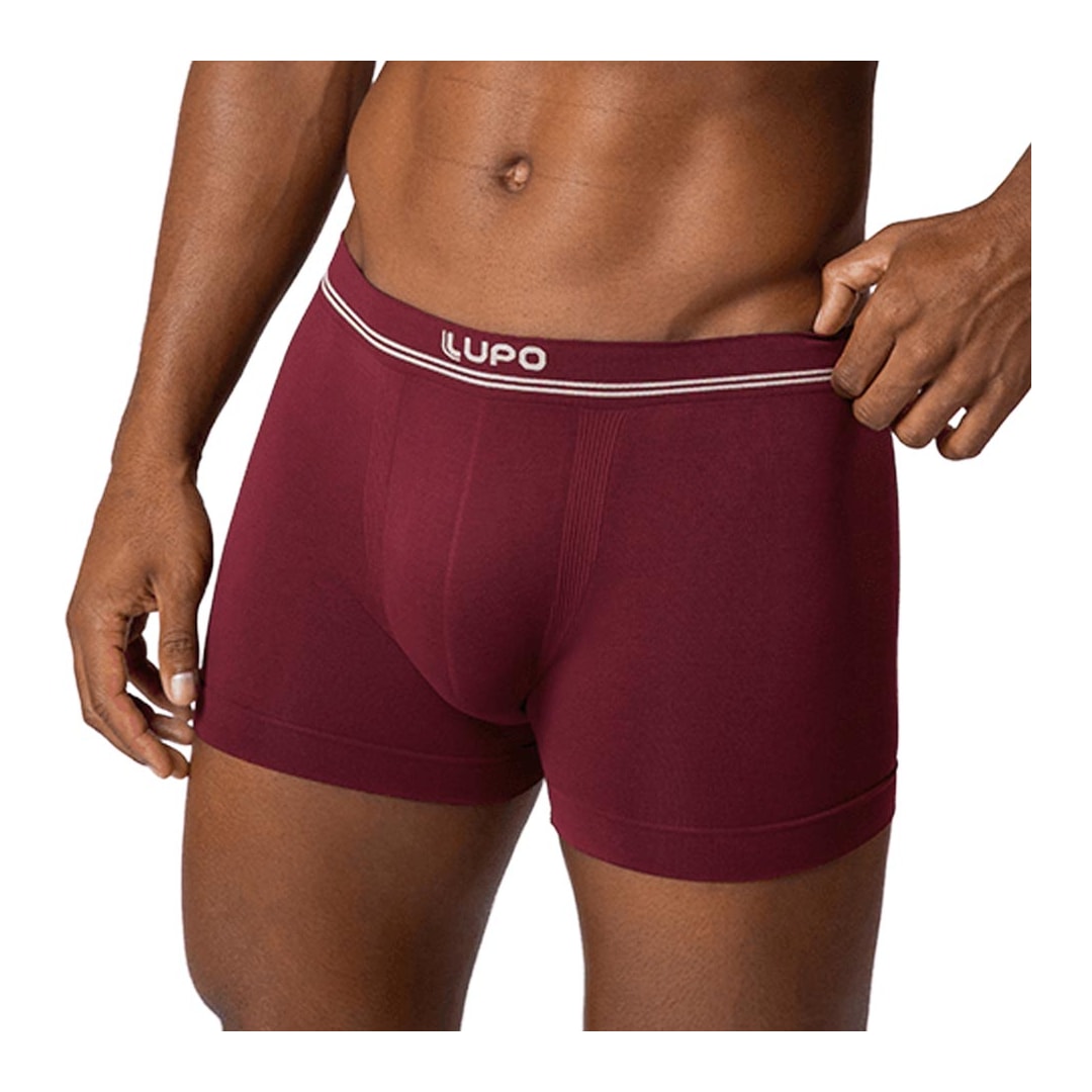 Kit Lupo 2 Cuecas Boxer 00436 Bordo/Preto Kit Lupo 2 Cuecas Boxer 00436 Bordo/Preto