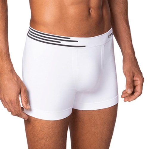 Detalhe - Kit Lupo 2 Cuecas Boxer 00436 Branco/Preto