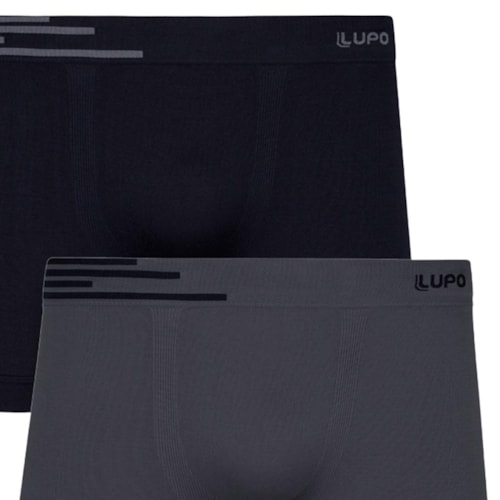 Detalhe - Kit Lupo 2 Cuecas Boxer 00436 Grafite