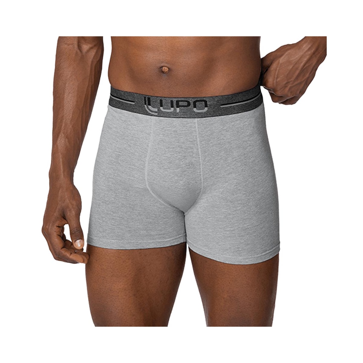 Kit Lupo 2 Cuecas Boxer 00784 Cinza Mescla Kit Lupo 2 Cuecas Boxer 00784 Cinza Mescla
