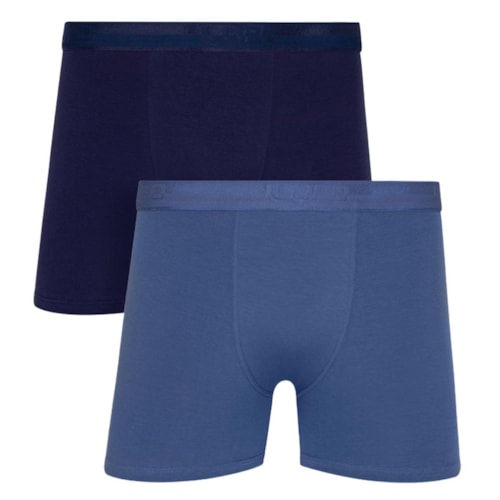 Kit Lupo 2 Cuecas Boxer 00784 Marinho/Azul