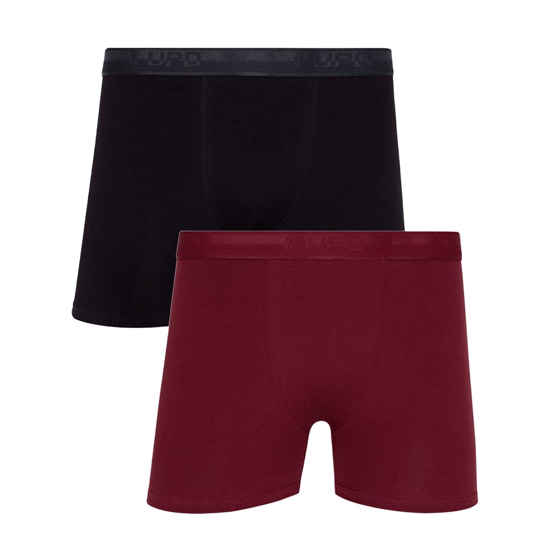 Kit Lupo 2 Cuecas Boxer 00784 Preto/Vinho