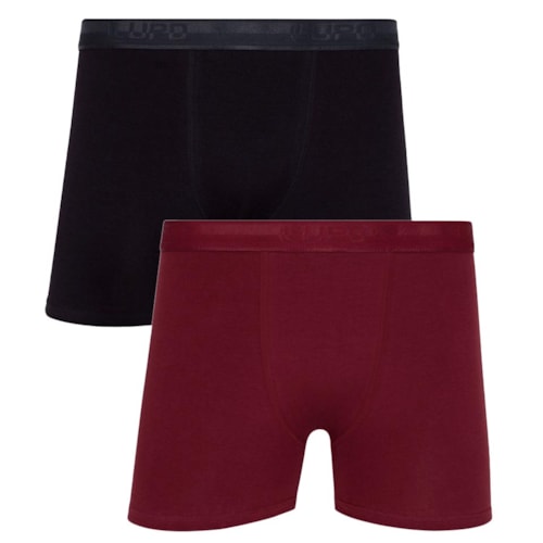 Kit Lupo 2 Cuecas Boxer 00784 Preto/Vinho