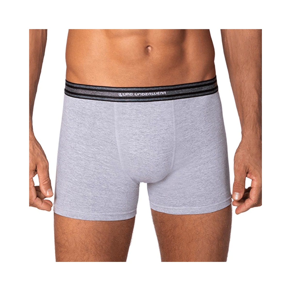 Kit Lupo 2 Cuecas Boxer De Algodão 00523 Cinza Mescla