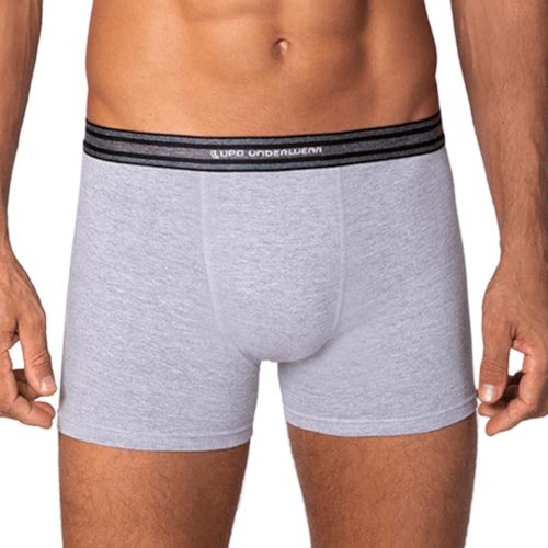 Detalhe - Kit Lupo 2 Cuecas Boxer De Algodão 00523 Cinza Mescla