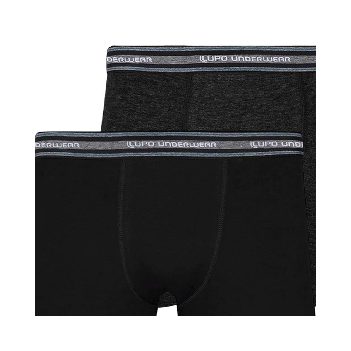 Kit Lupo 2 Cuecas Boxer De Algodão 00523 Preto/Mescla Kit Lupo 2 Cuecas Boxer De Algodão 00523 Preto/Mescla