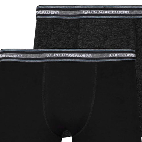 Detalhe - Kit Lupo 2 Cuecas Boxer De Algodão 00523 Preto/Mescla