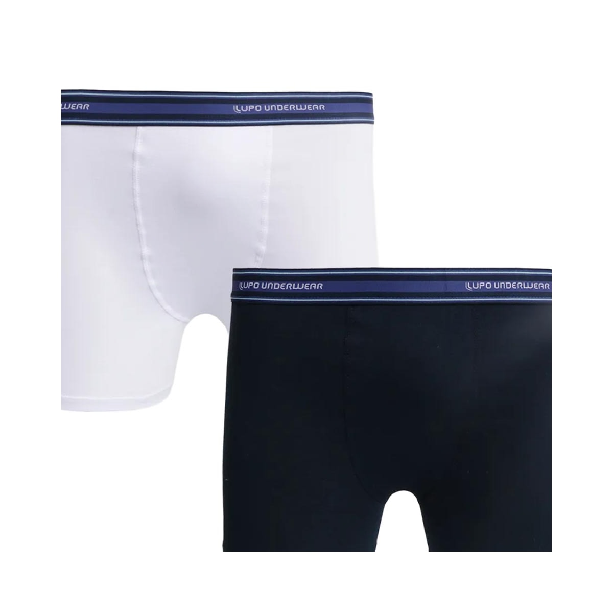 Kit Lupo 2 Cuecas Boxer Infantil Básica 00141 Branco/Marinho Kit Lupo 2 Cuecas Boxer Infantil Básica 00141 Branco/Marinho