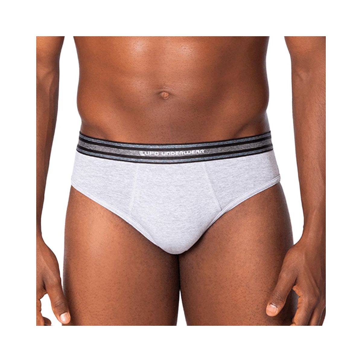 Kit Lupo 2 Cuecas Slip De Algodão 00524 Preto/Mescla