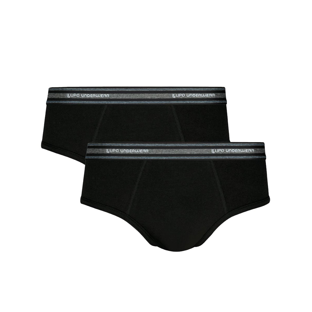 Kit Lupo 2 Cuecas Slip De Algodão 00524 Preto/Preto