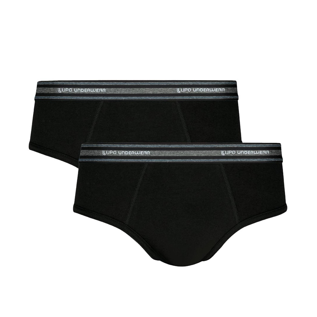 Kit Lupo 2 Cuecas Slip De Algodão 00524 Preto/Preto Kit Lupo 2 Cuecas Slip De Algodão 00524 Preto/Preto