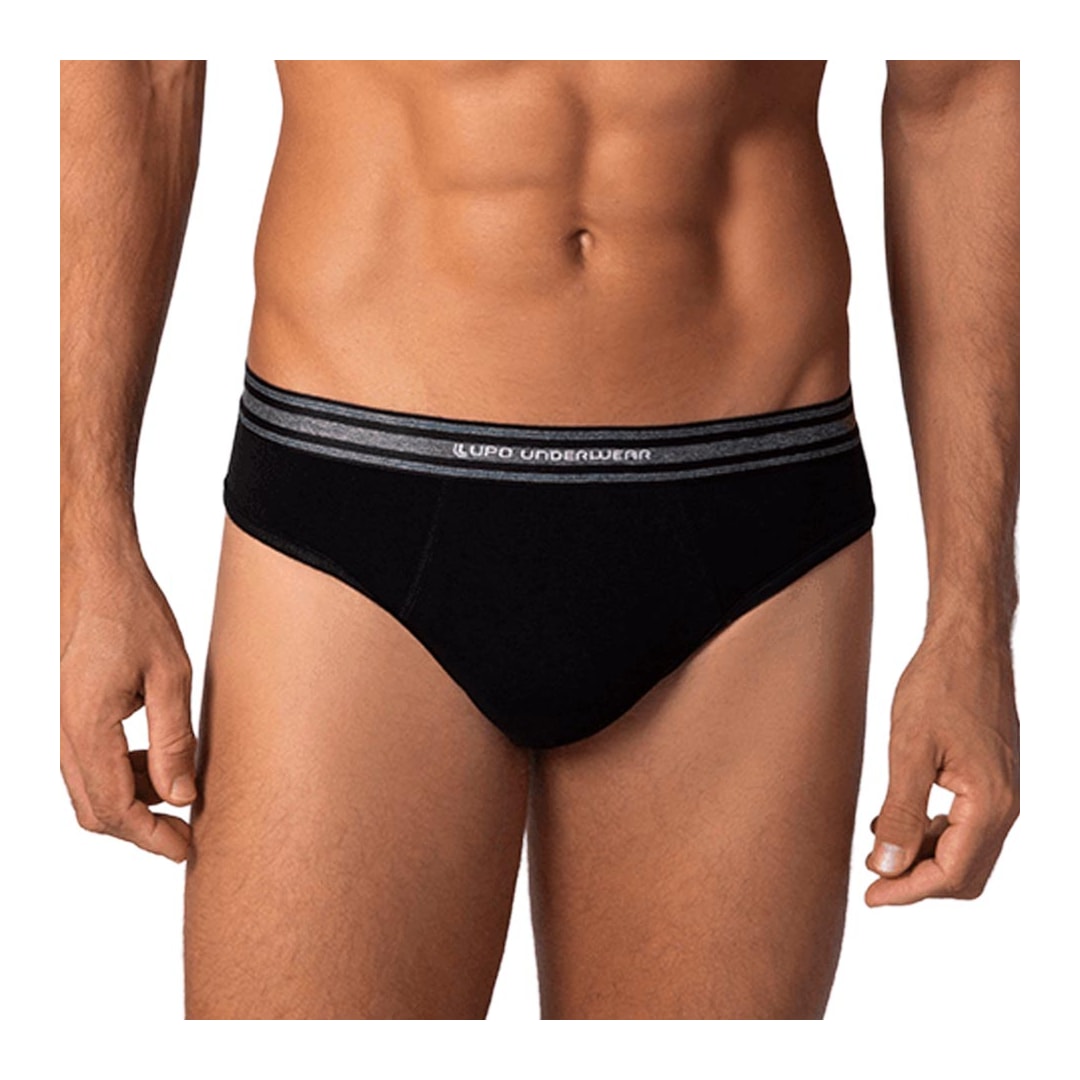 Kit Lupo 2 Cuecas Slip De Algodão 00524 Preto/Preto