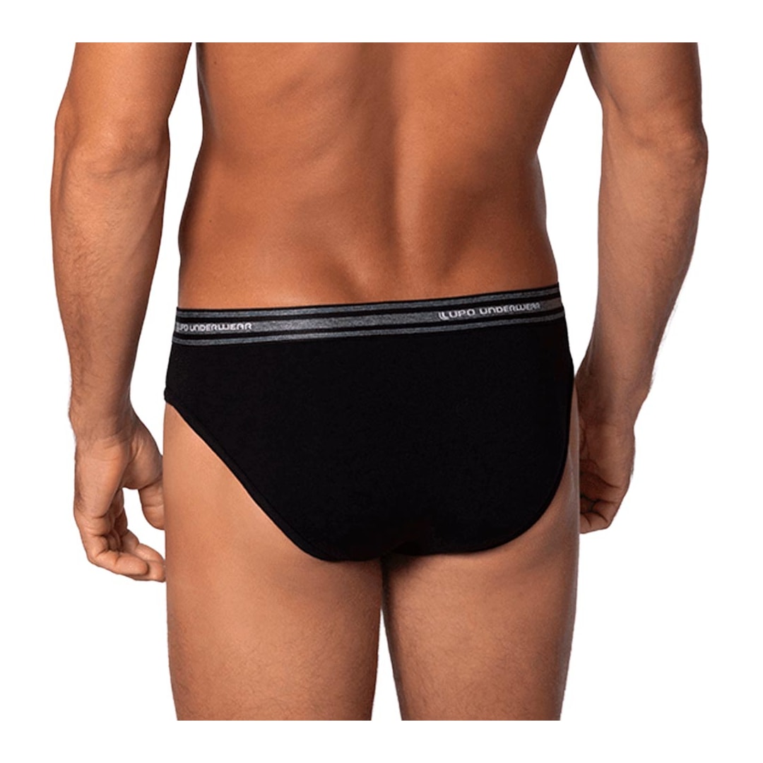 Kit Lupo 2 Cuecas Slip De Algodão 00524 Preto/Preto Kit Lupo 2 Cuecas Slip De Algodão 00524 Preto/Preto