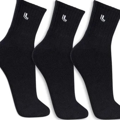 Detalhe - Kit Lupo 3 Meias Cano Médio 03248 Preto