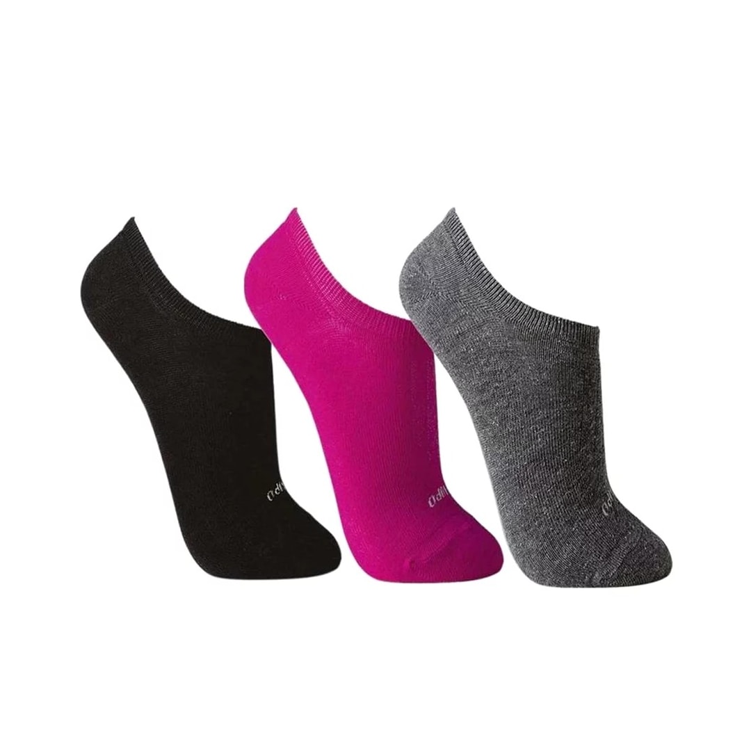 Kit Lupo 3 Meias Sapatilha 67% Algodao 3271 Preto/Pink/Chumbo