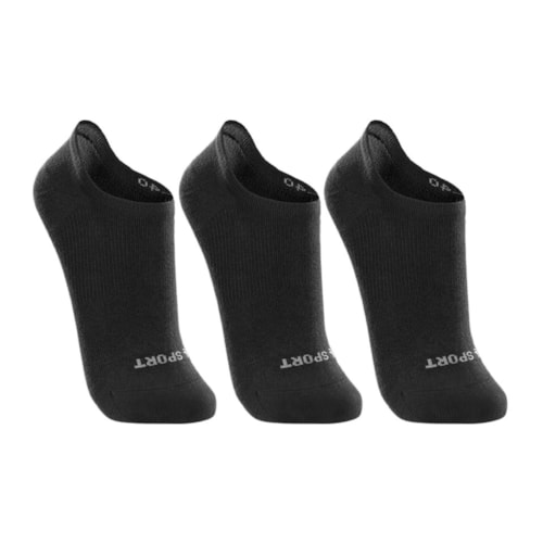 Kit Lupo 3 Meias Sapatilha Feminina 03170 Preto/Preto/Preto