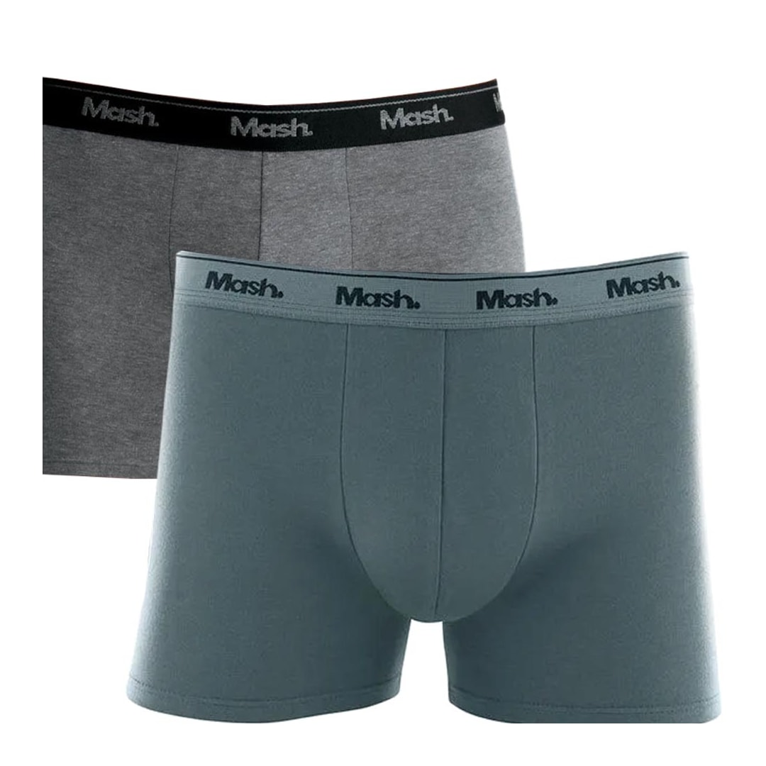 Kit Mash 2 Cuecas Boxer Cotton 110.04 Azul Kit Mash 2 Cuecas Boxer Cotton 110.04 Azul