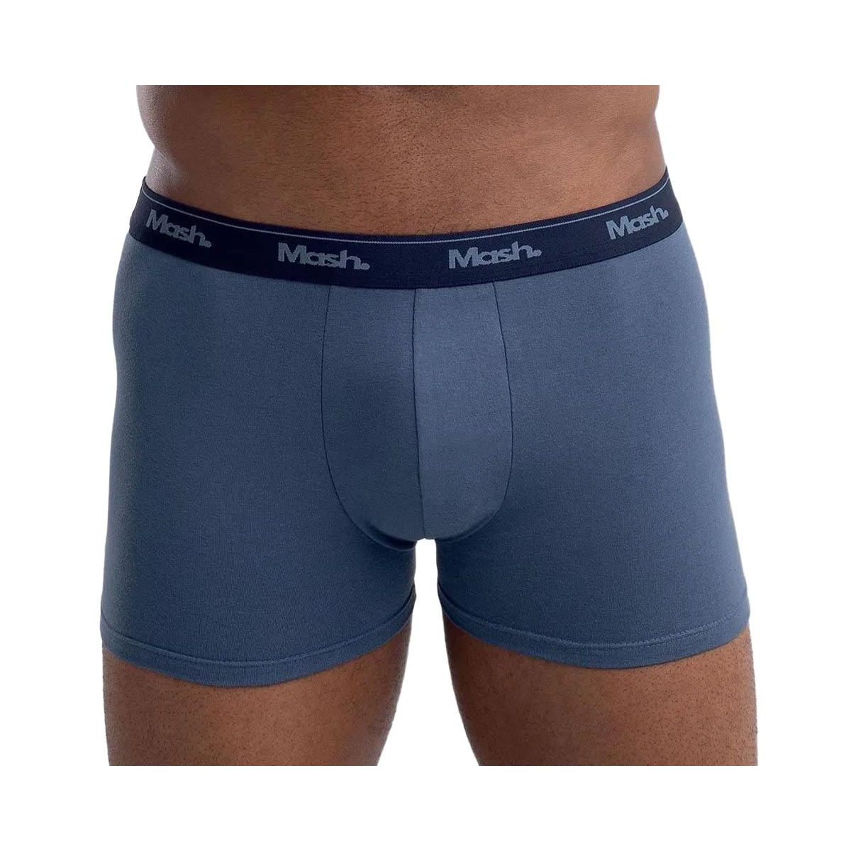 Kit Mash 2 Cuecas Boxer Cotton 110.04 Azul/CinzaMesclaClaro