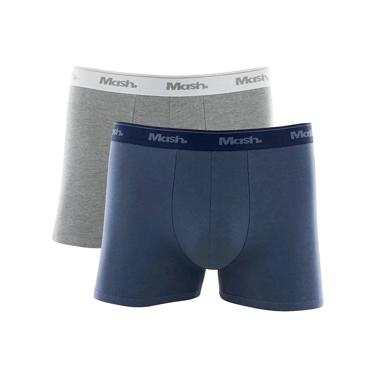 Kit Mash 2 Cuecas Boxer Cotton 110.04 Azul/CinzaMesclaClaro