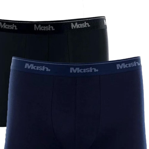 Detalhe - Kit Mash 2 Cuecas Boxer Cotton 110.04 Azul Marinho/Preto
