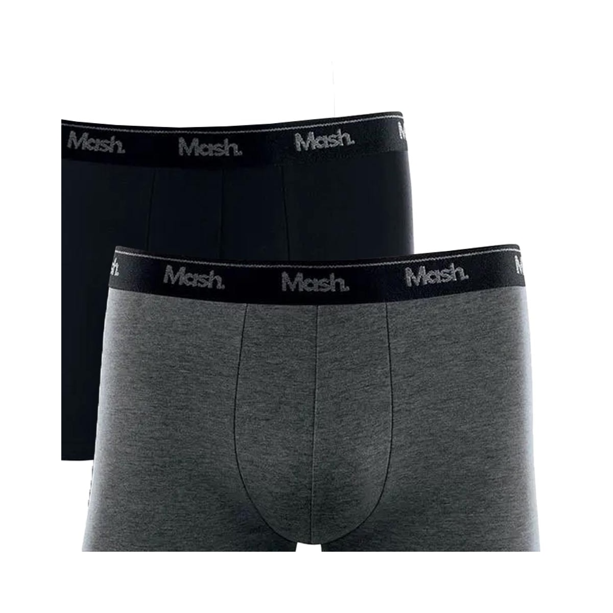 Kit Mash 2 Cuecas Boxer Cotton 110.04 Cinza Mescla/Preto Kit Mash 2 Cuecas Boxer Cotton 110.04 Cinza Mescla/Preto