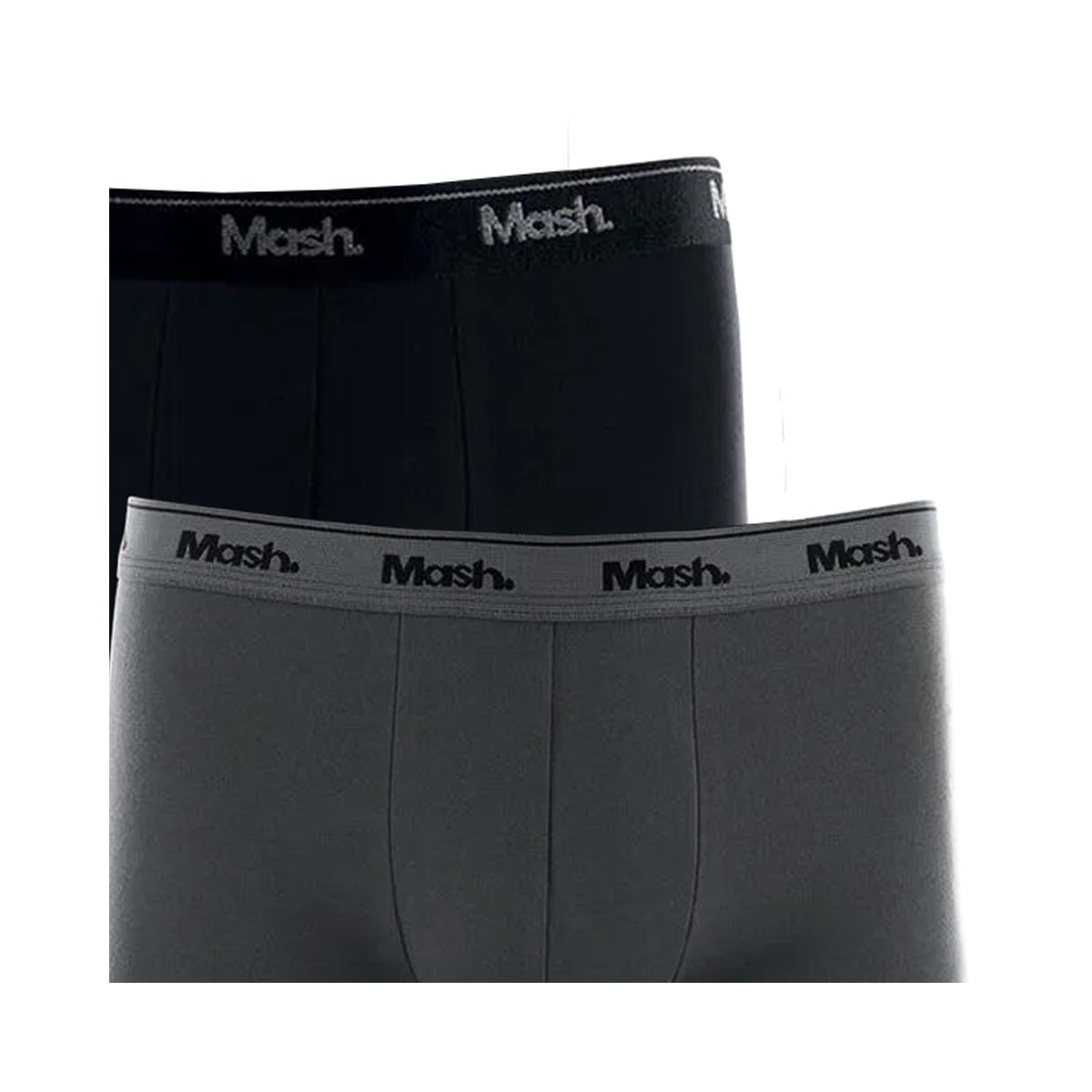 Kit Mash 2 Cuecas Boxer Cotton 110.04 Cinza/Preto