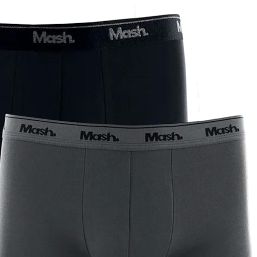 Detalhe - Kit Mash 2 Cuecas Boxer Cotton 110.04 Cinza/Preto