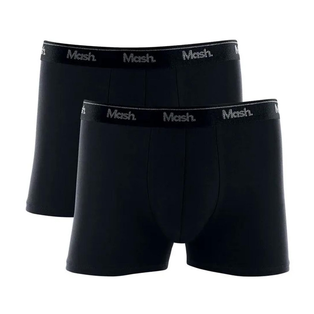Kit Mash 2 Cuecas Boxer Cotton 110.04 Preto/Preto